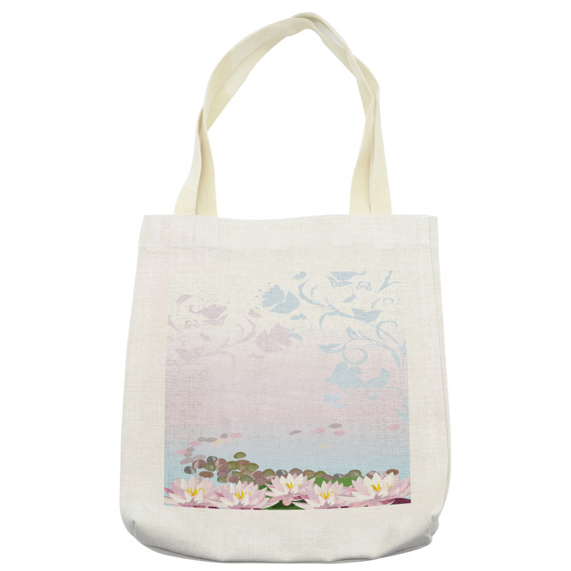 Water Lilies Pattern Tote Bag