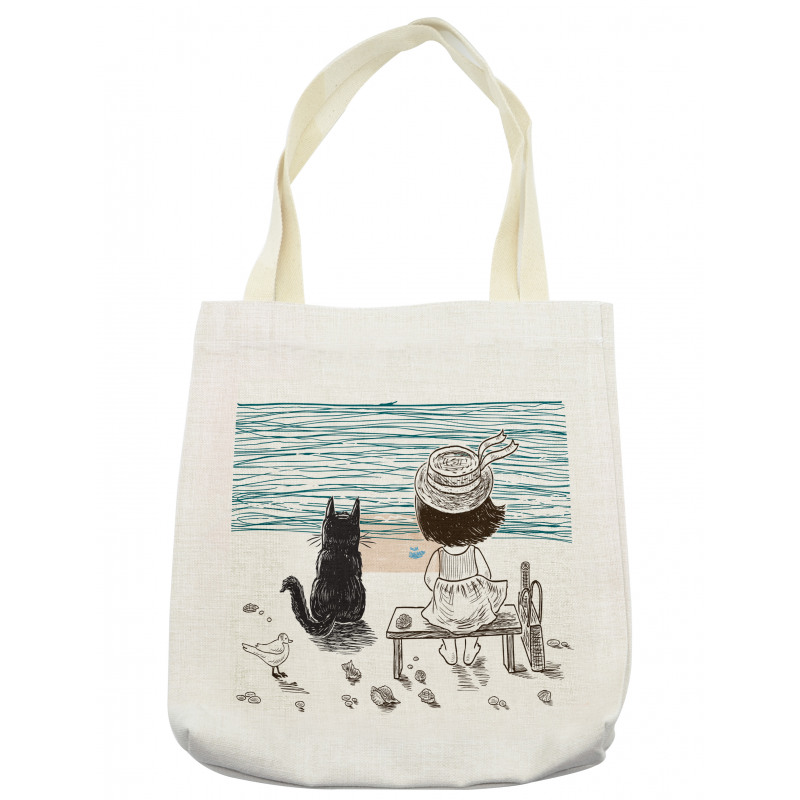 Baby Girl with a Cat Tote Bag