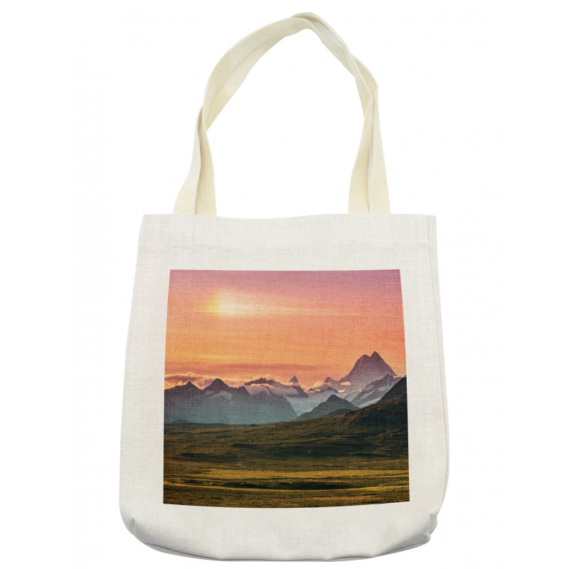 Mountains and Sunset Tote Bag