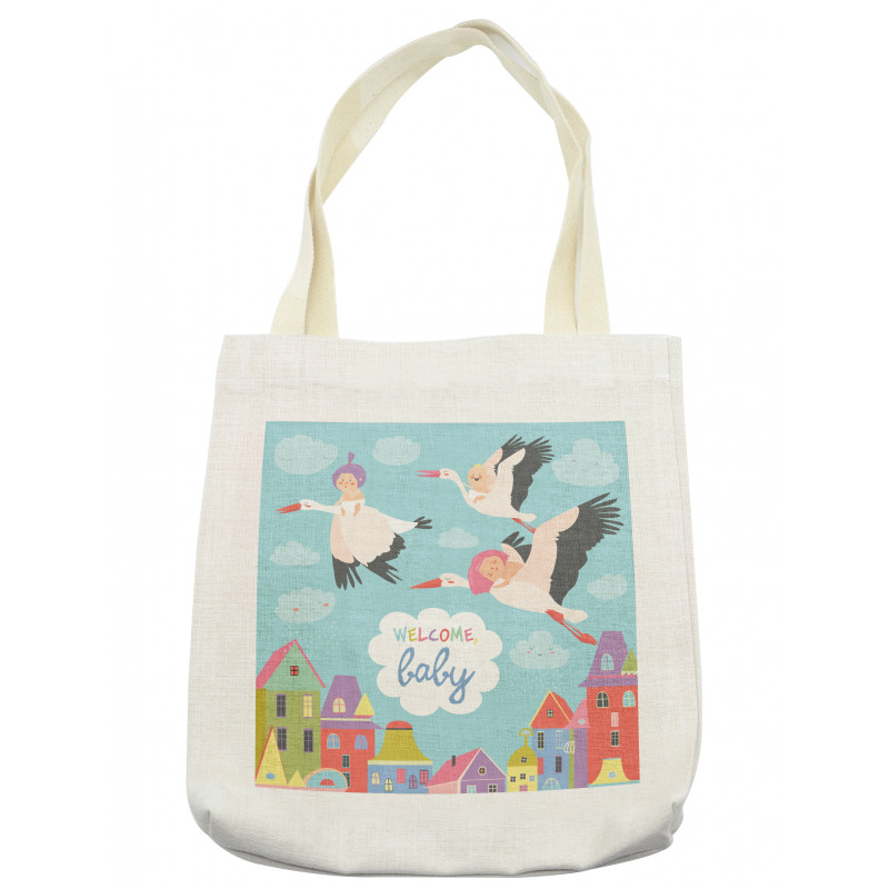 Cartoon Storks Tote Bag