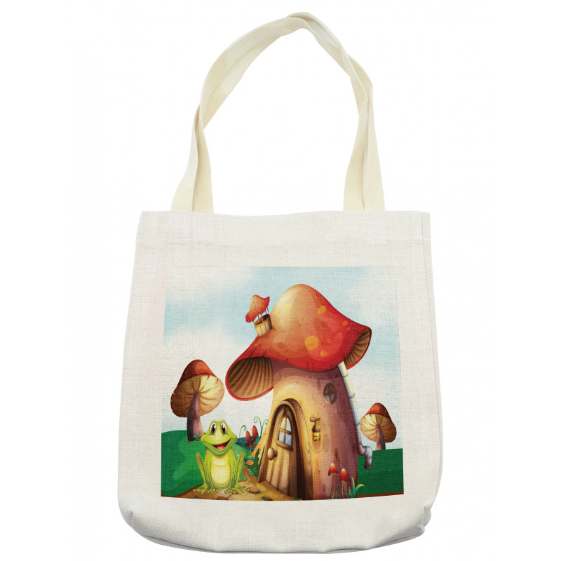 Cartoon Mushroom Houses Tote Bag