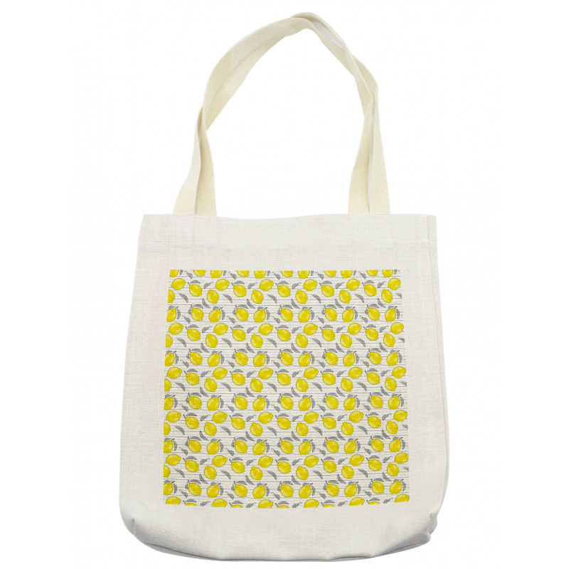 Sketched Lemon Pattern Tote Bag