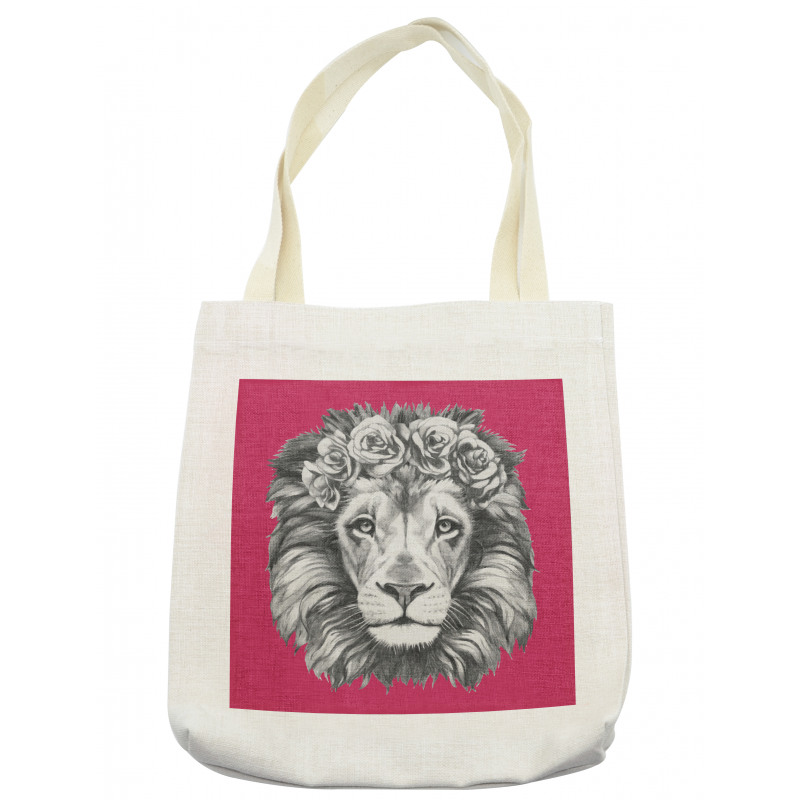 Wild Animal Floral Wreath Tote Bag