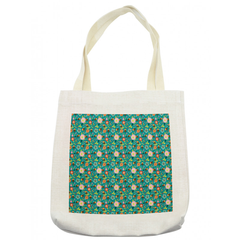 Smiling Funny Bees Doodle Tote Bag