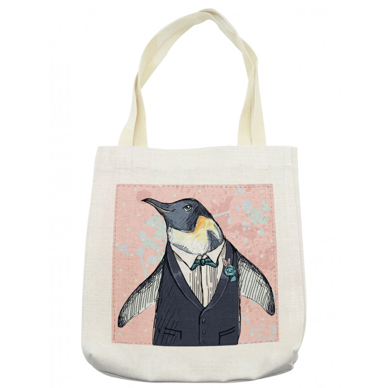 Funny Gentleman Penguin Tote Bag