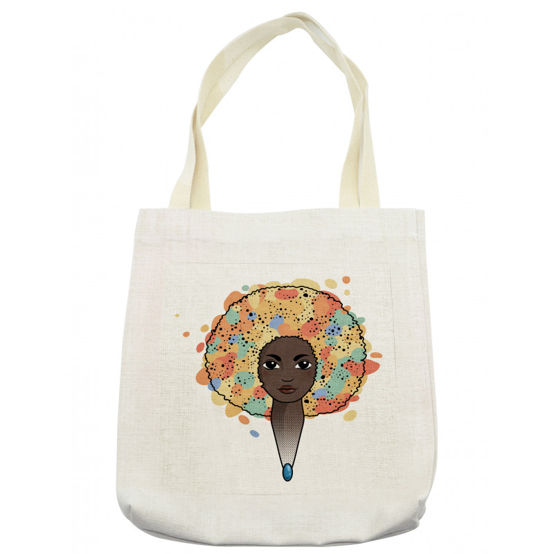 Woman with Luxuriant Hair Tote Bag