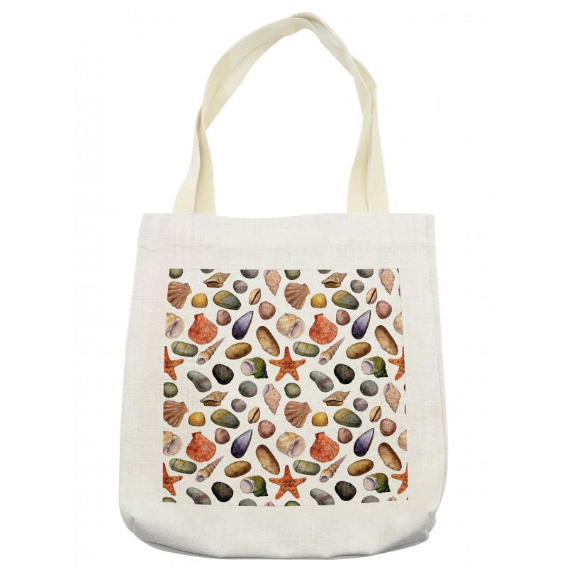 Watercolor Sea Elements Tote Bag