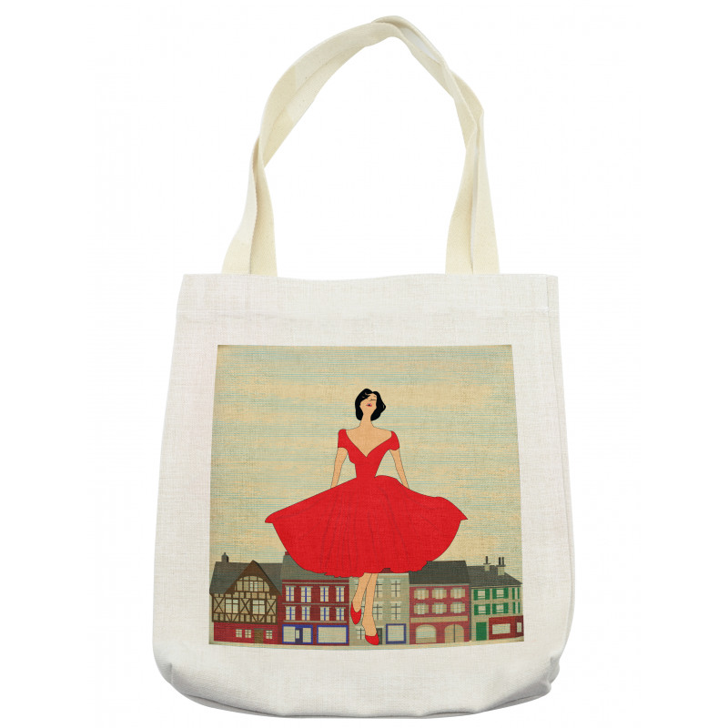 Lady in Red Dress Tote Bag