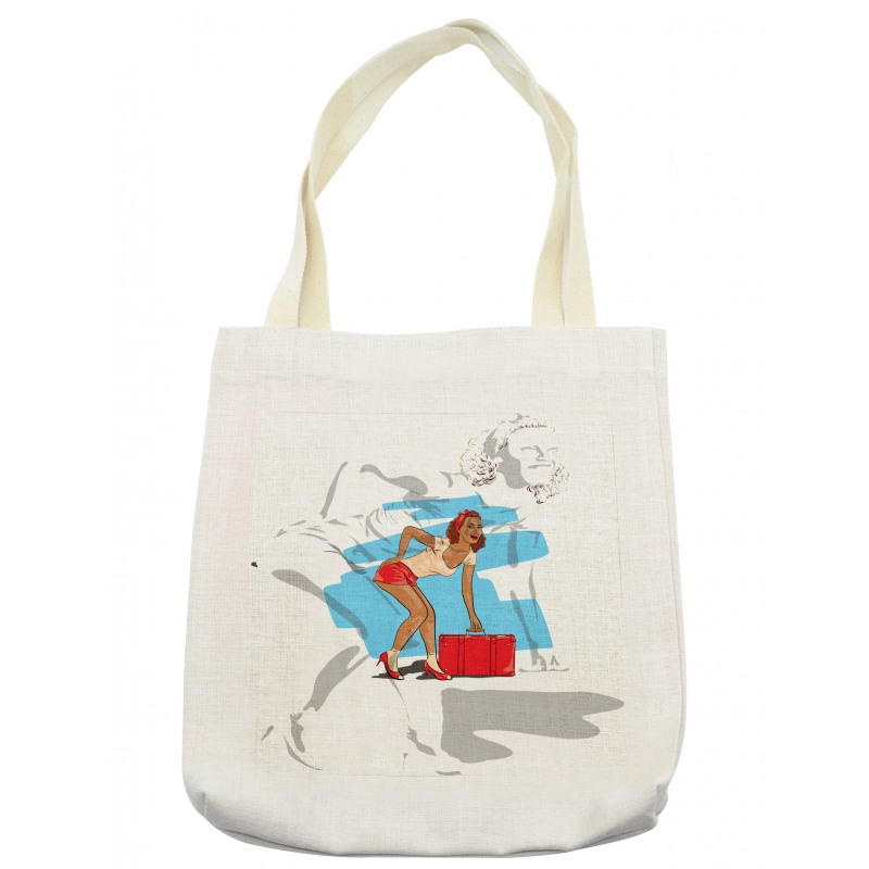 Girl and Suitcase Tote Bag