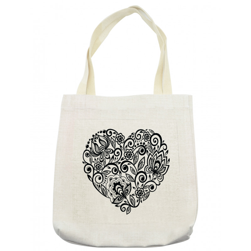 Silhouette Floral Lace Tote Bag