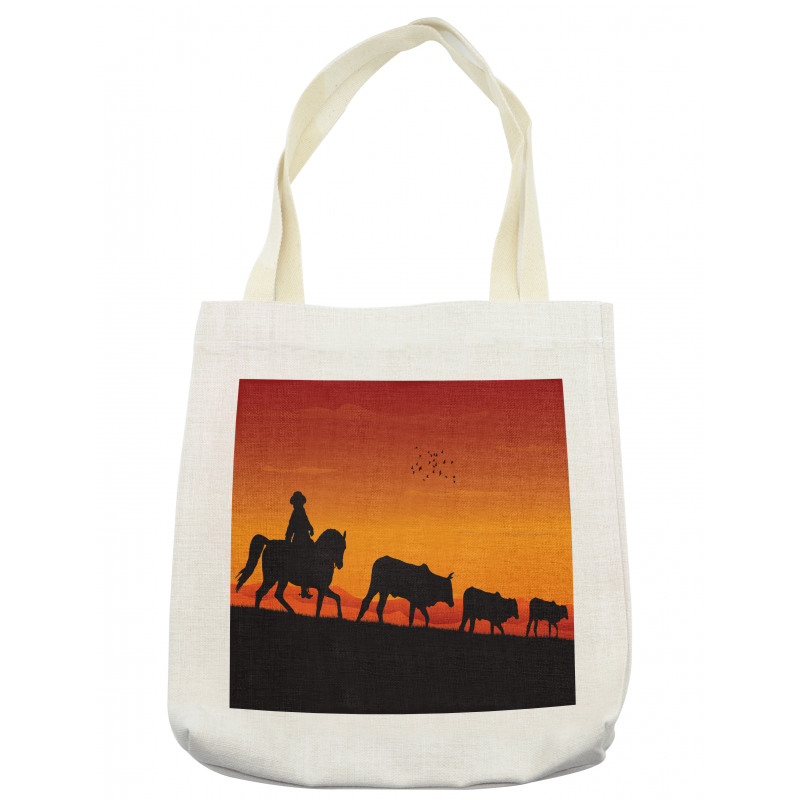 Silhouette Farm Cow Herd Tote Bag