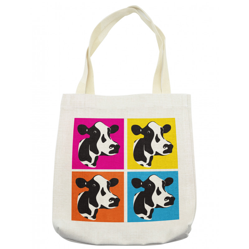 Pop Art Cow Heads Image Tote Bag