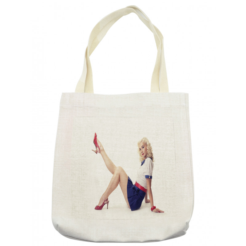 Lady in Navy Dress Tote Bag