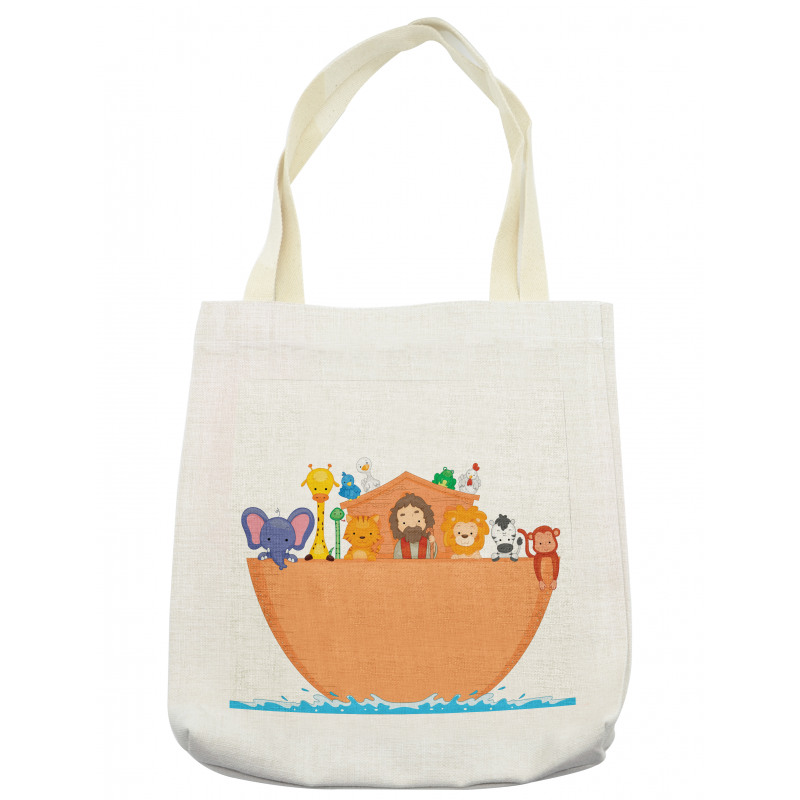 Animals Aboard Flood Motif Tote Bag