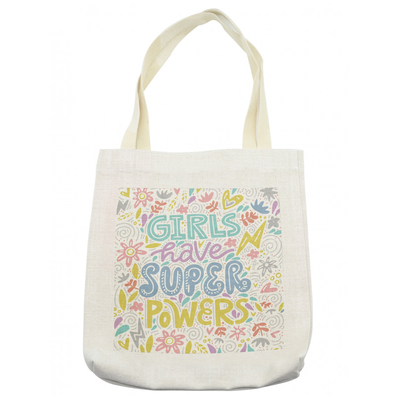 Boho Floral Girl Power Tote Bag