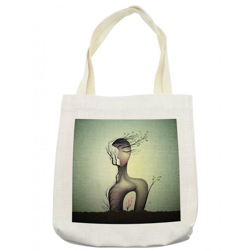 Surrealist Woman Shape Tote Bag