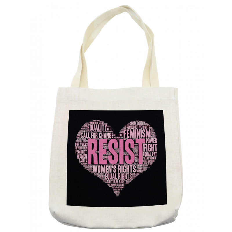 Heart Shape Phrase Tote Bag