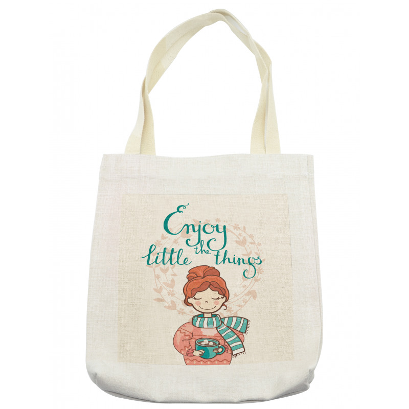 Winter Cartoon Woman Tote Bag