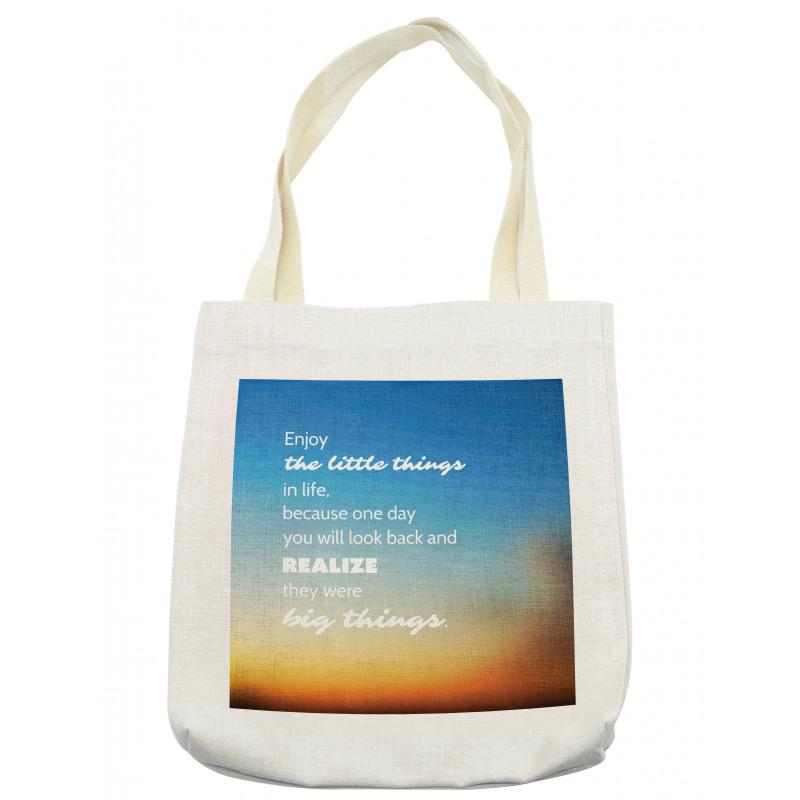 Slogan on Blurry Backdrop Tote Bag