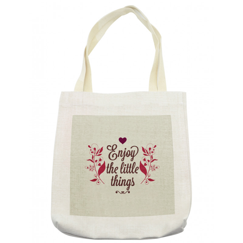 Retro Slogan and Flowers Tote Bag