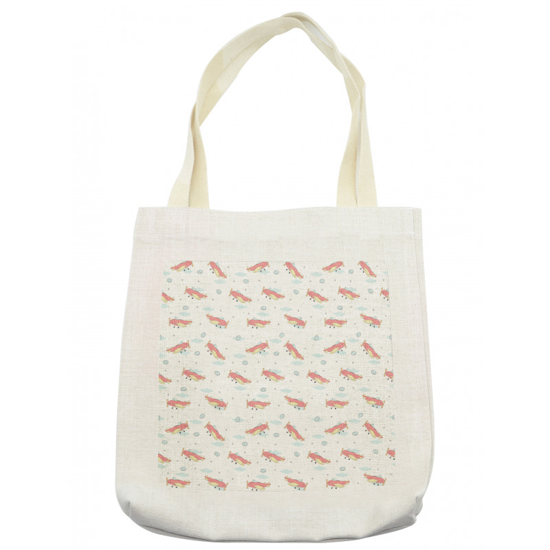 Kids Planes Blue Cloud Tote Bag