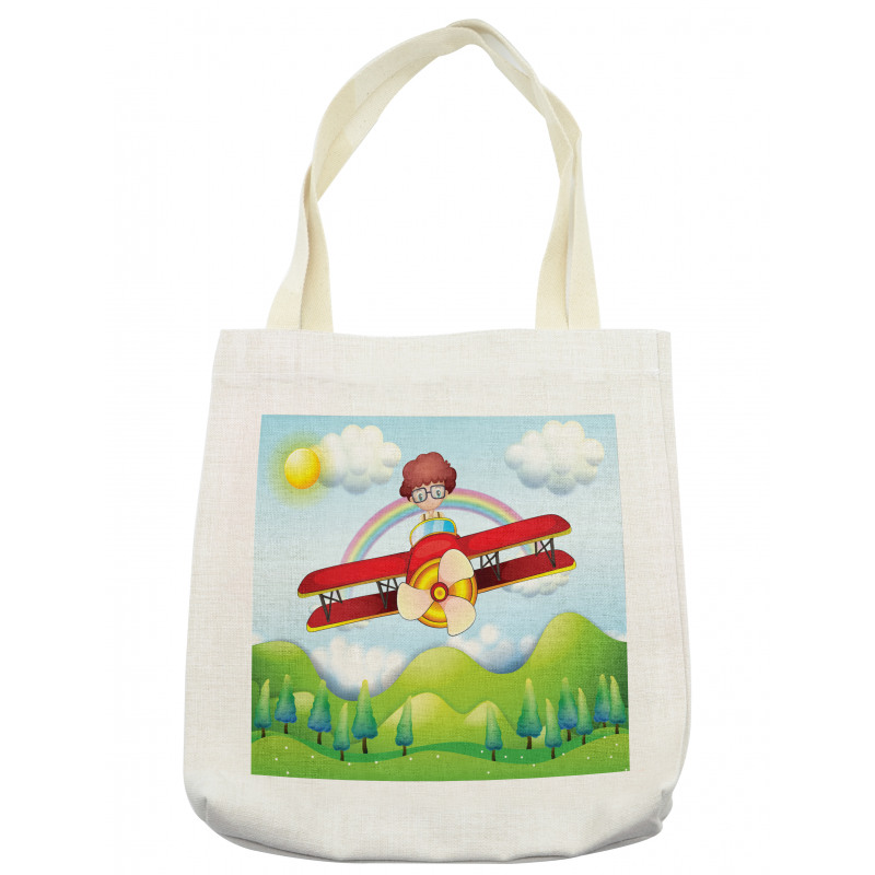 Boy in Sky Sunny Day Tote Bag