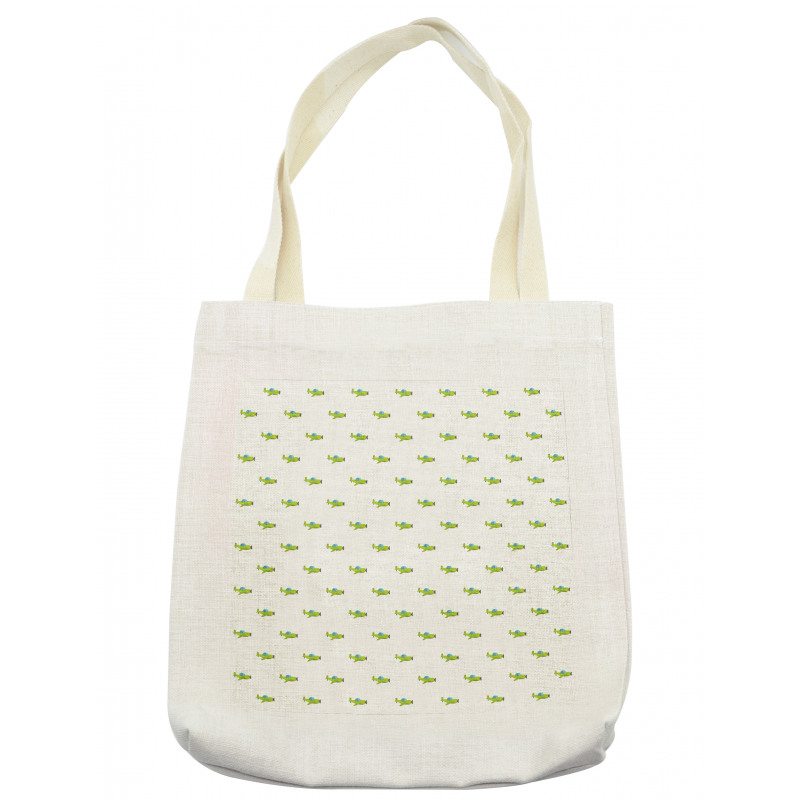 Green Cartoon Planes Tote Bag