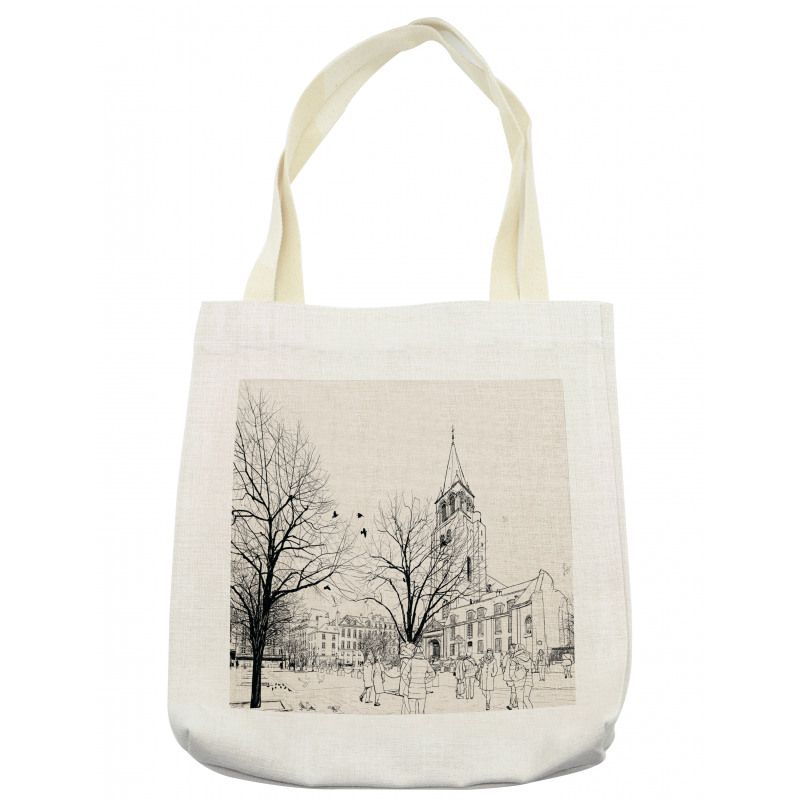 Walking People Winter Tote Bag