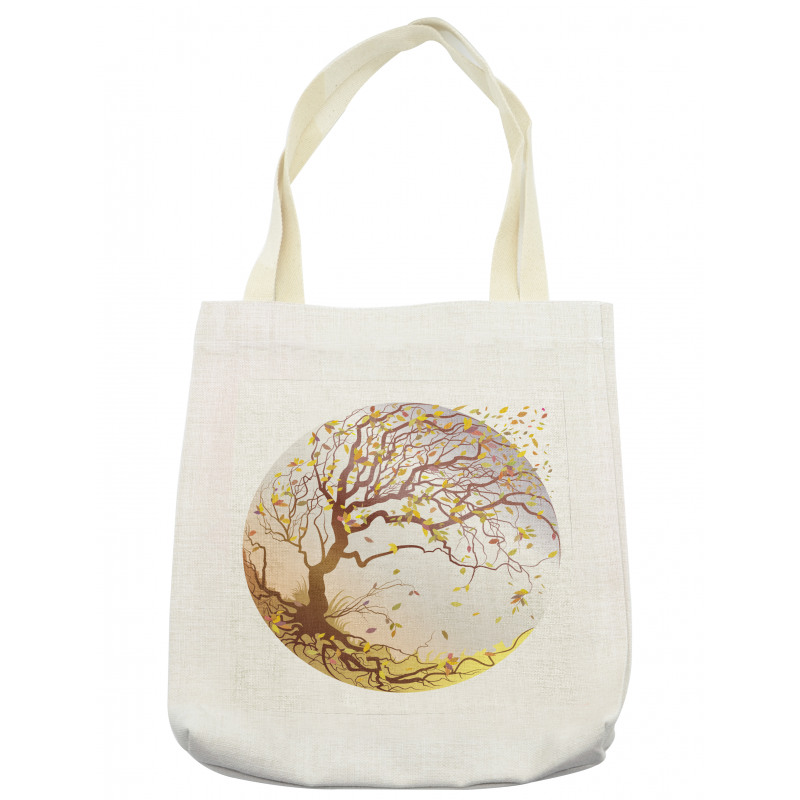 Tree Wind Flying Leaves Tote Bag