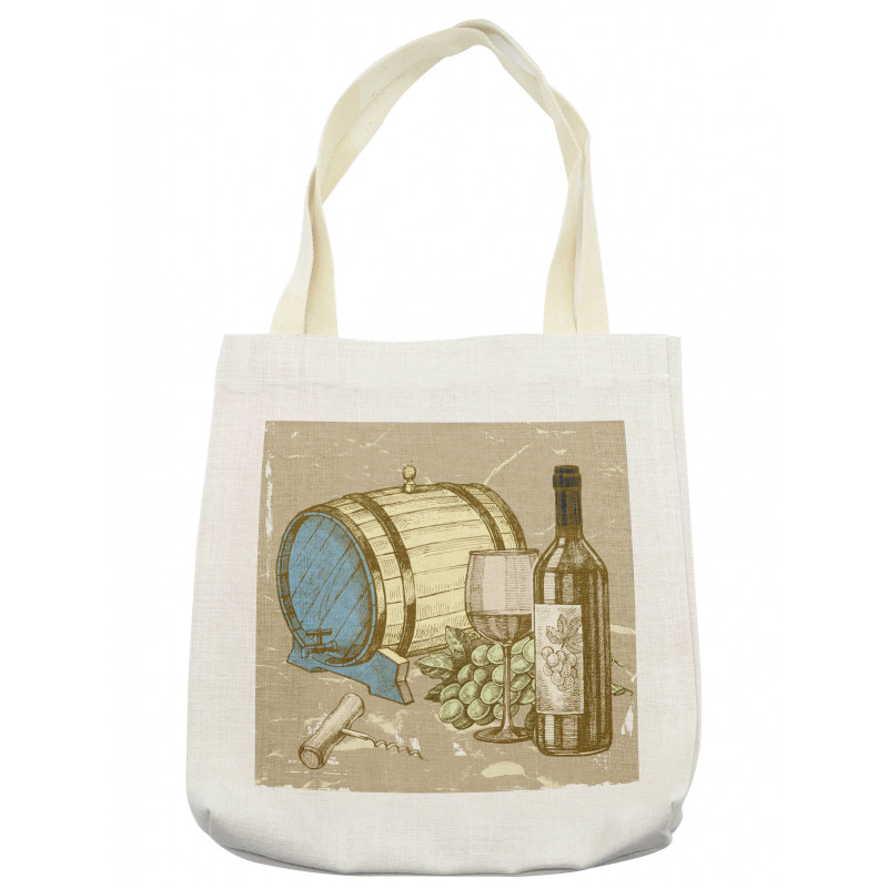 Vintage Themed and Grapes Tote Bag