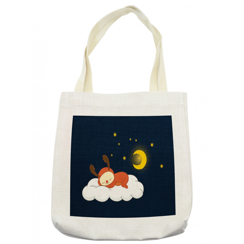 Reindeer Sleeping in Sky Tote Bag