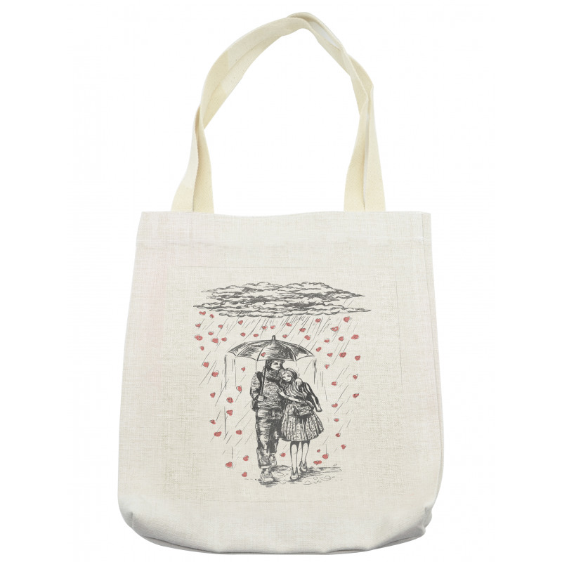 Couple on Rainy Day Tote Bag