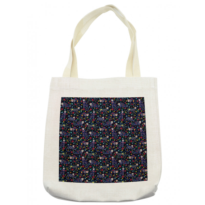 Skeleton Cats Bone Tote Bag