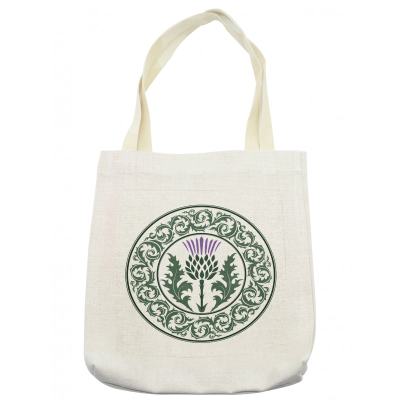 Round Leaf Ornament Tote Bag