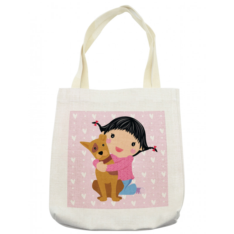 Doodle Girl and Pet Dog Tote Bag