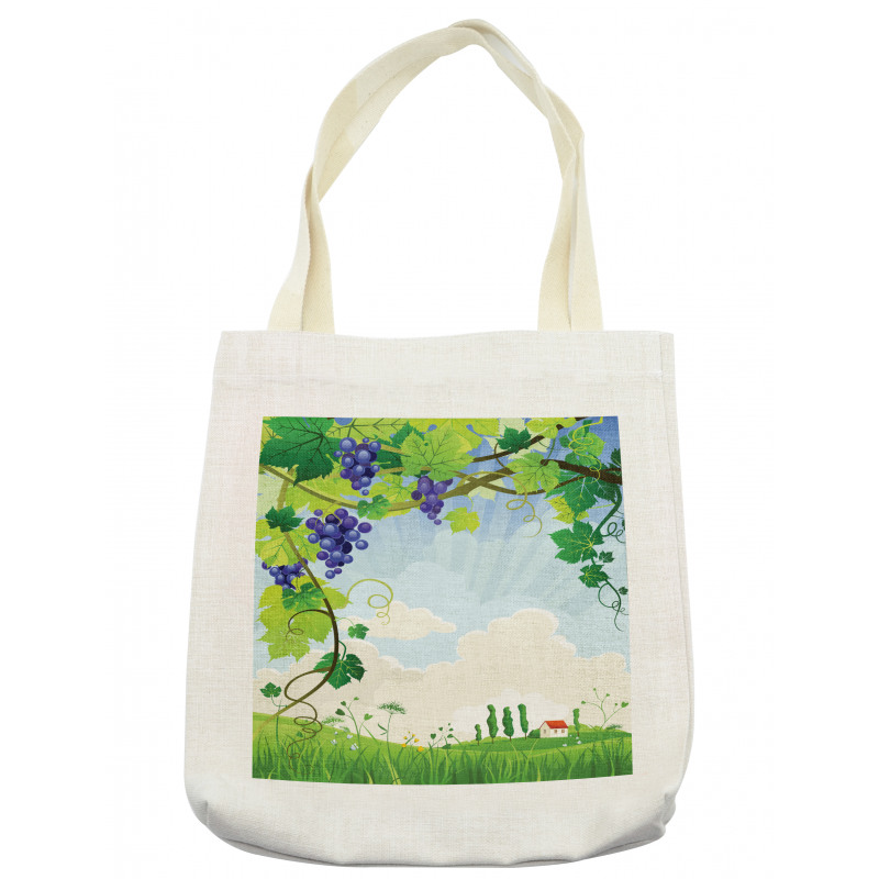 Rural Countryside Grapes Tote Bag