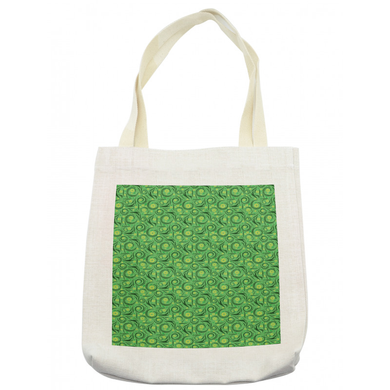 Floral Swirling Lines Tote Bag