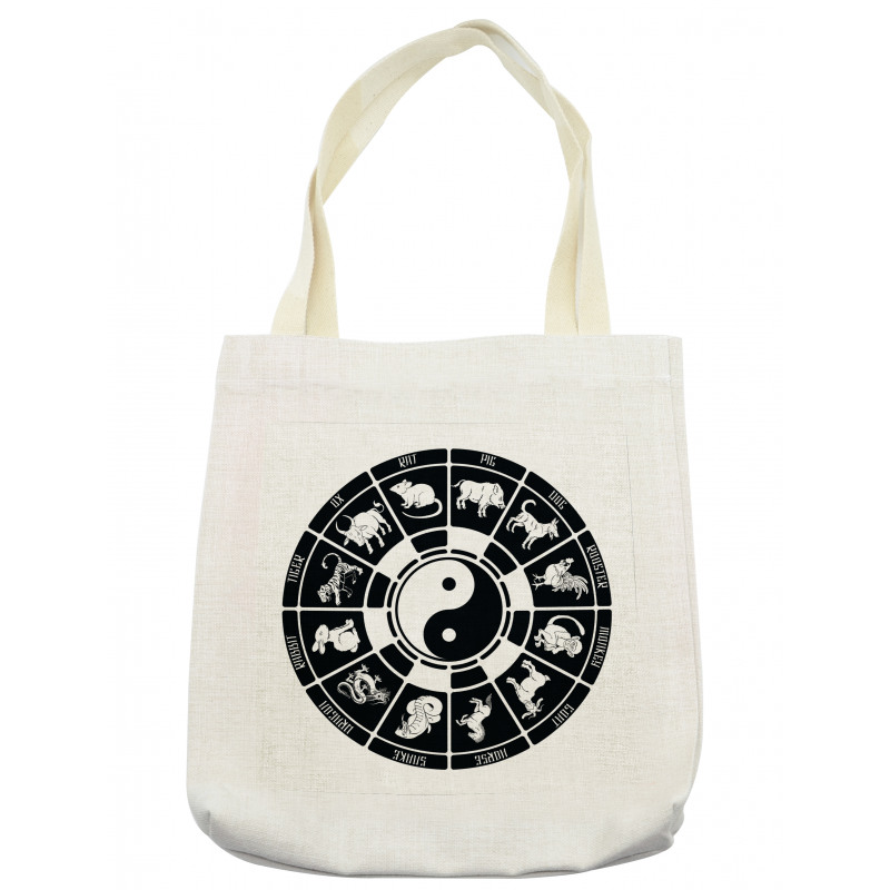 Chinese Horoscope Wheel Tote Bag