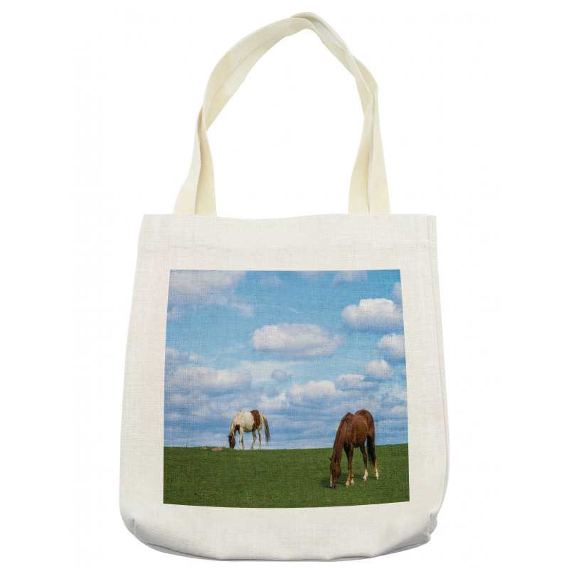 Horses Grazing Meadow Tote Bag