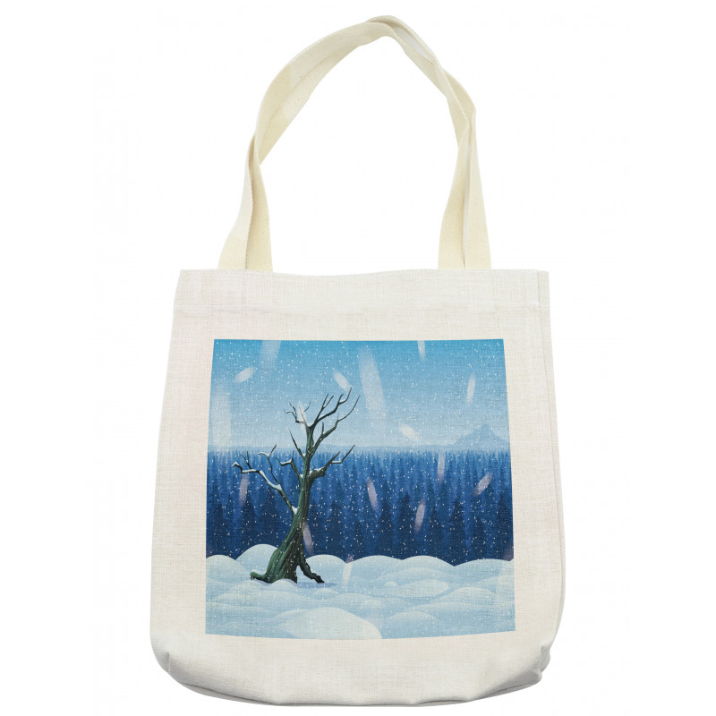 Cold Snowy Landscape Tote Bag