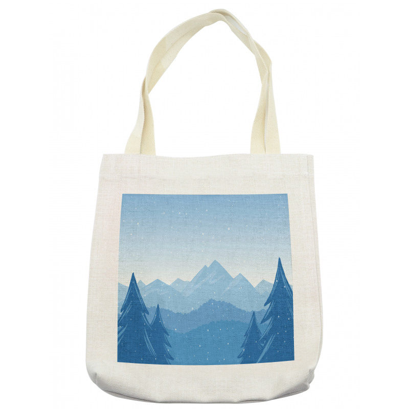 Snow Mountains Trees Tote Bag