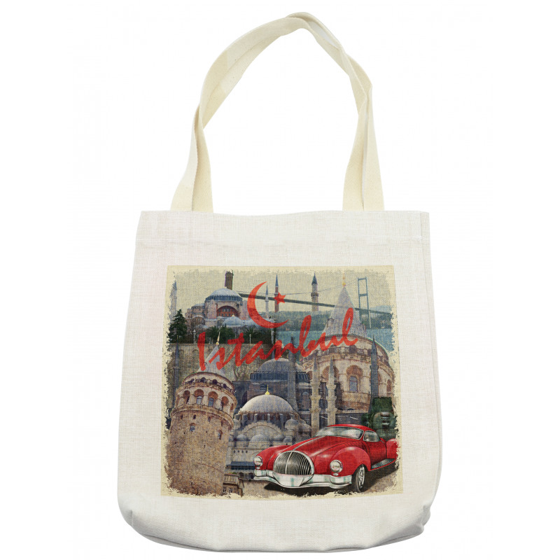 Vintage Collage Car Tote Bag