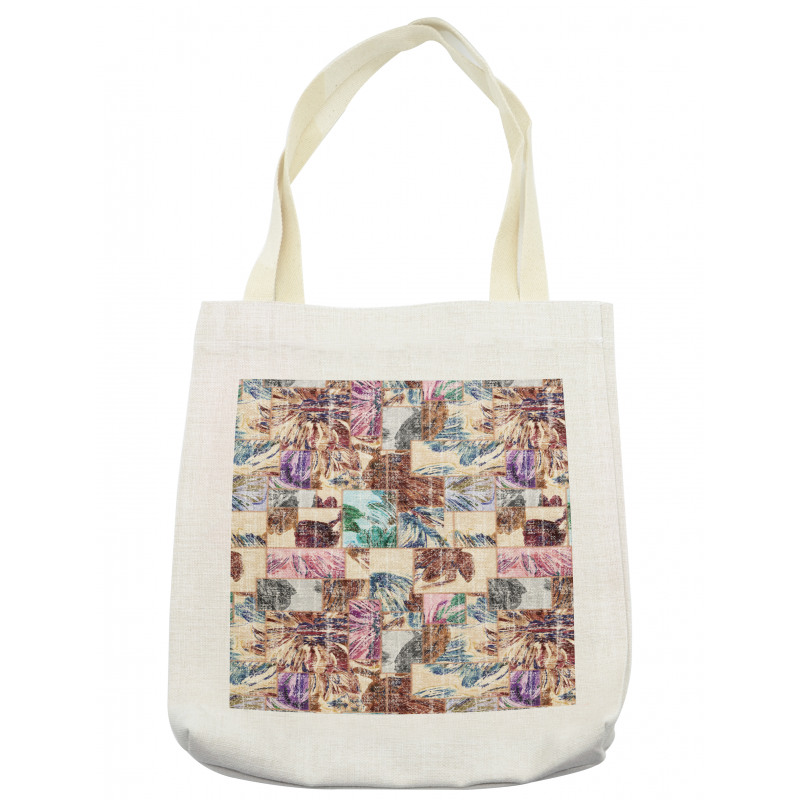 Grunge Abstract Floral Art Tote Bag