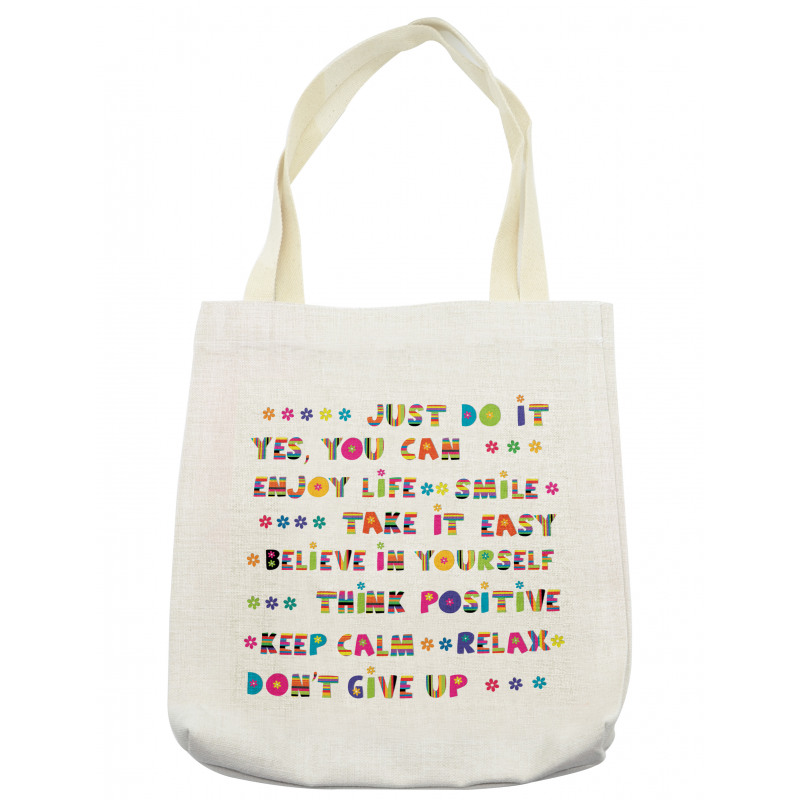 Motivational Slogans Tote Bag