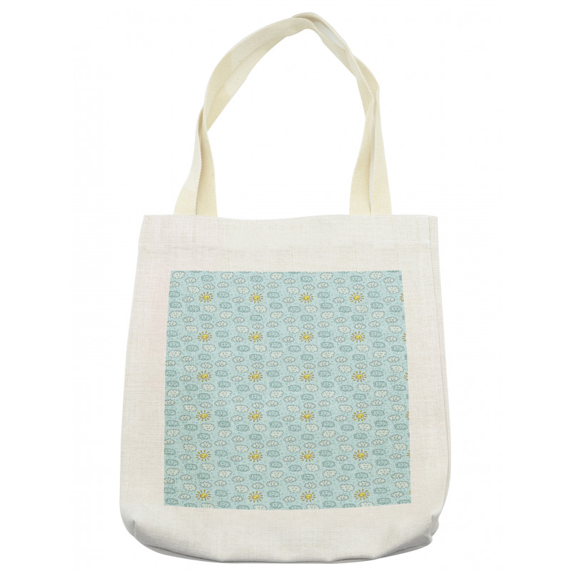 Clouds and Sun Print Tote Bag