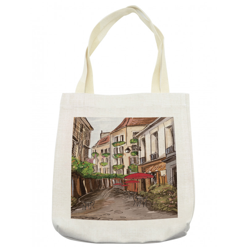 Romantic Patio Scene Sketch Tote Bag