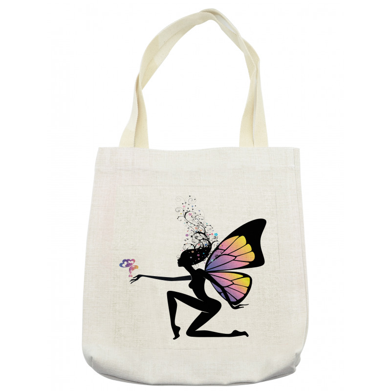 Girl Butterfly Wings Tote Bag