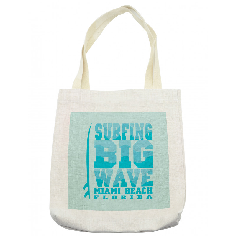 Surfing Big Wave Miami Tote Bag