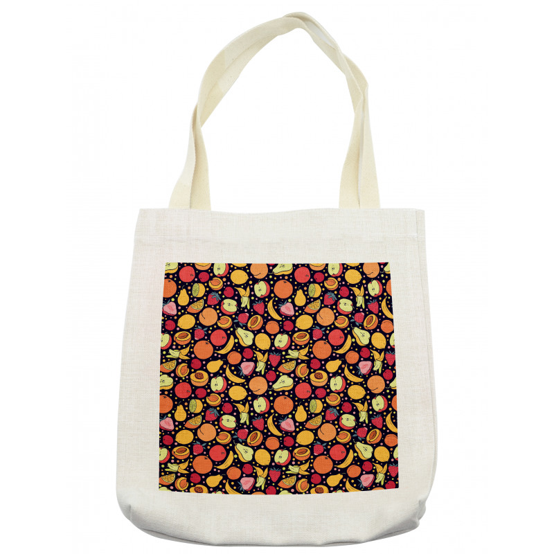 Colorful Fruits and Dots Tote Bag