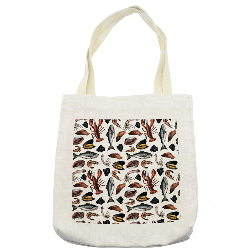 Vintage Seafood Concept Tote Bag